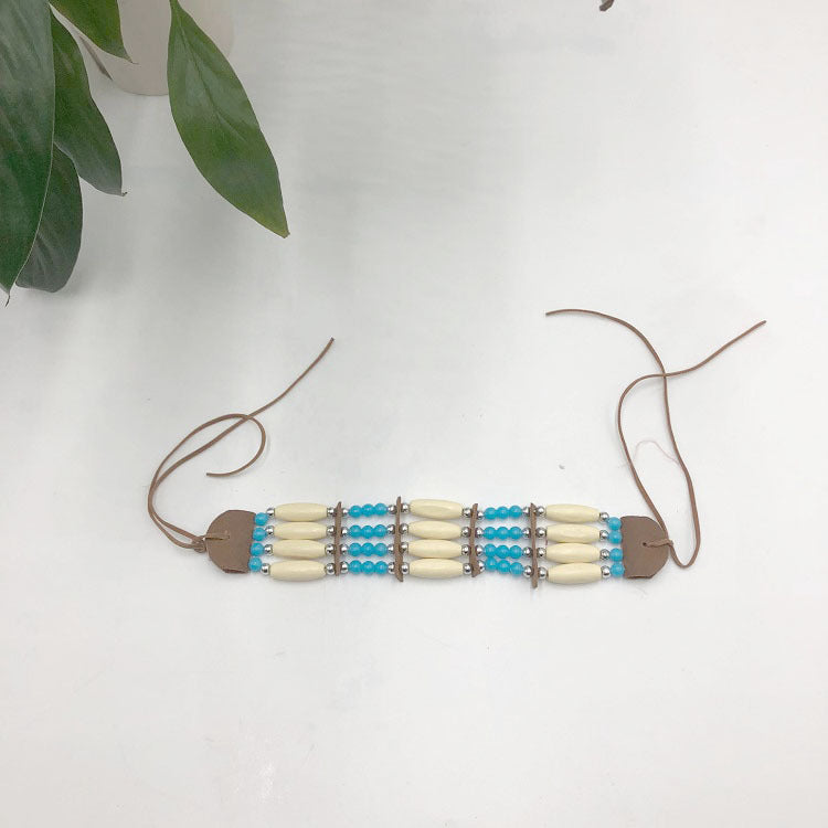 Women's Bohemian Indian Adult Primary Color Wooden Necklace