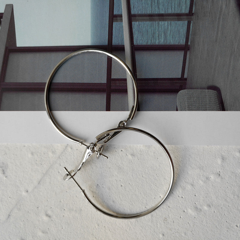 Style Street Shot Oversized Round Circle Eardrop Stud Earrings