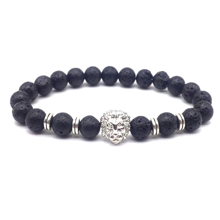 Ornament Fashion Lava Stone Lion Beaded Bracelets