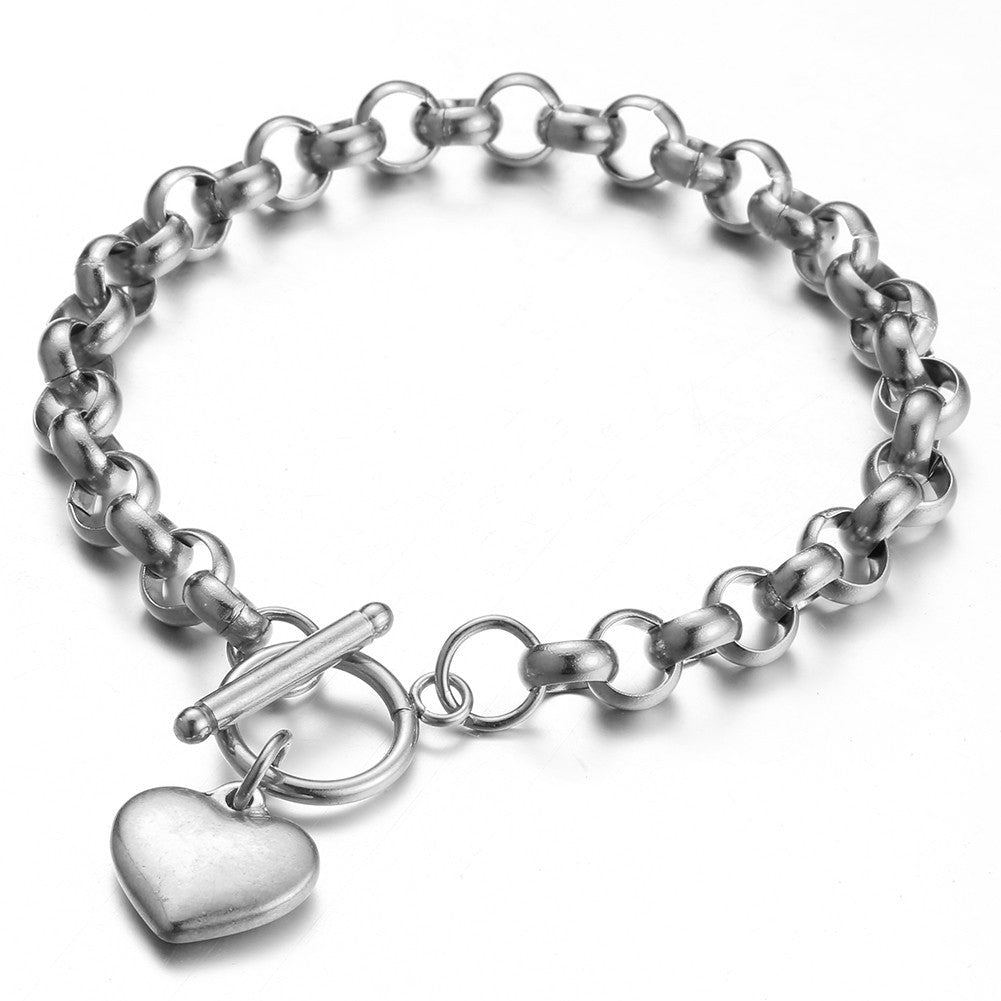 Women's Stainless Steel Heart Gold Plated Environmentally Bracelet