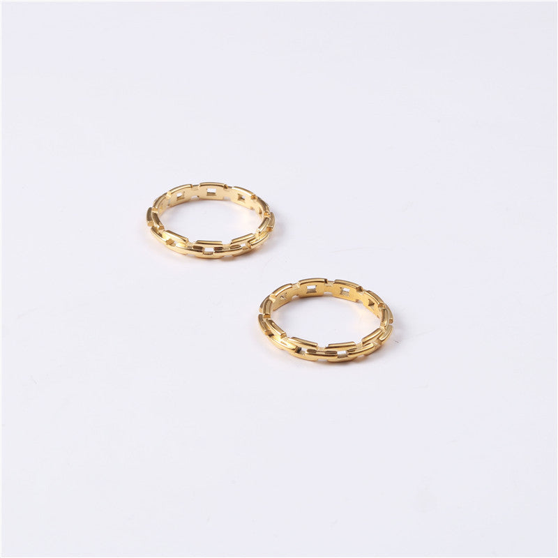 Simple Graceful Gold Personality Chain Female Ring