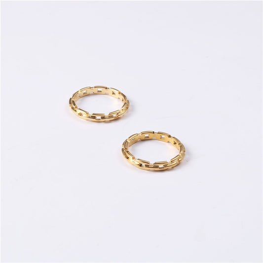 Simple Graceful Gold Personality Chain Female Ring