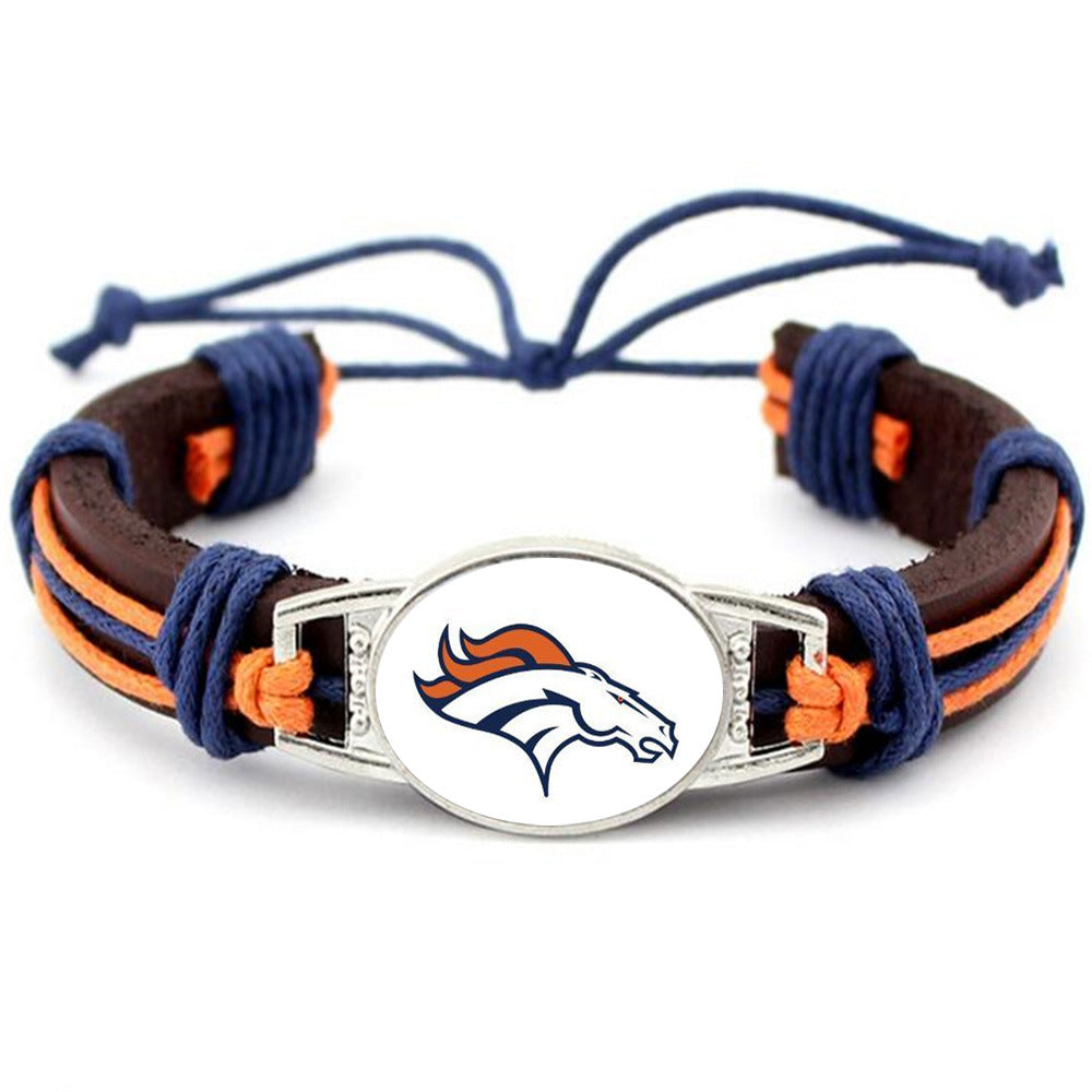 Women's & Men's Team Leather Adjustable Denim Eagle Falcon Bracelets