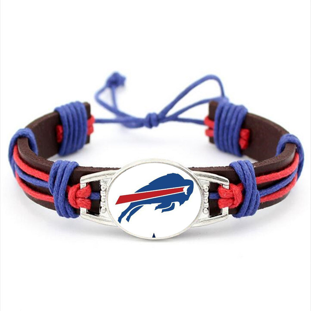 Women's & Men's Team Leather Adjustable Denim Eagle Falcon Bracelets