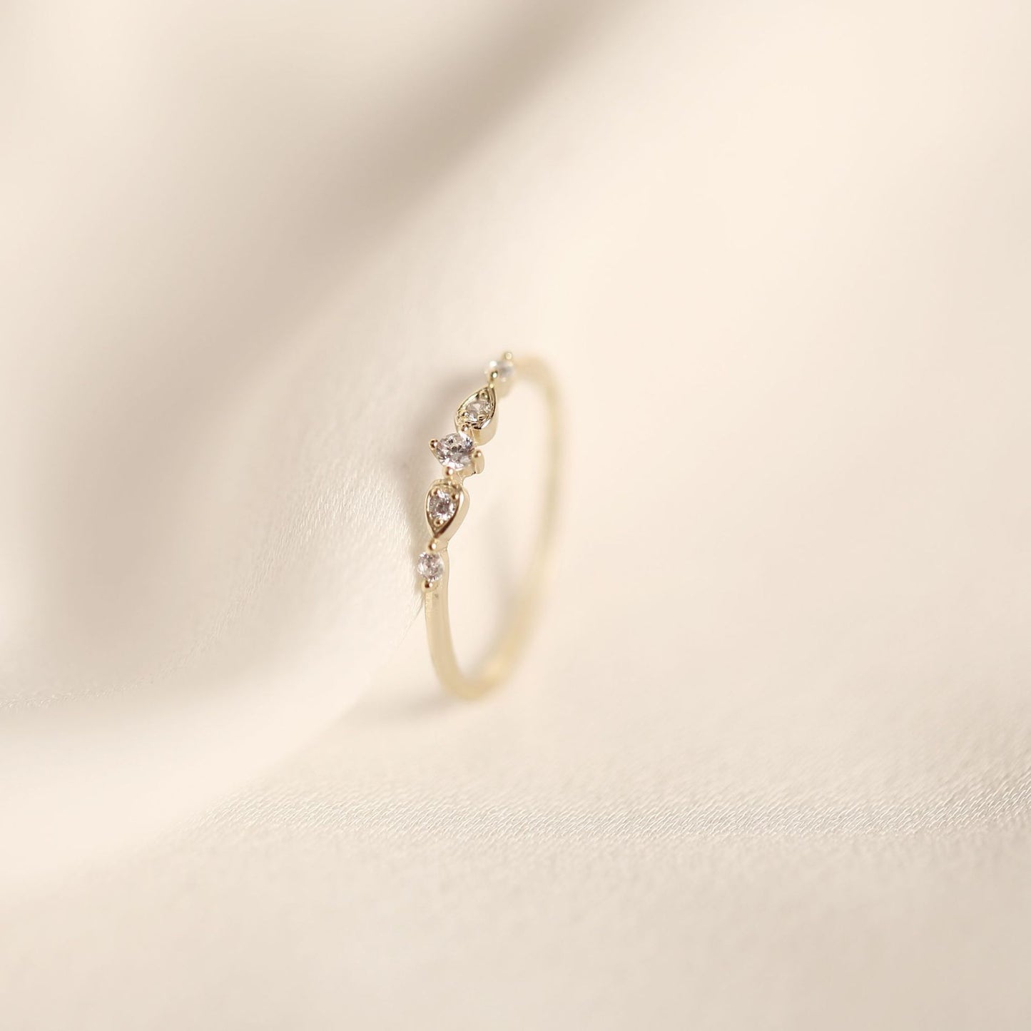 Women's Sier Gold Plated Platinum Tail Zirconium Diamond Rings