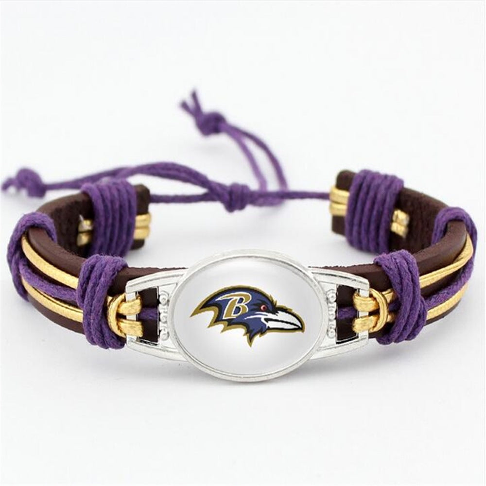 Women's & Men's Team Leather Adjustable Denim Eagle Falcon Bracelets