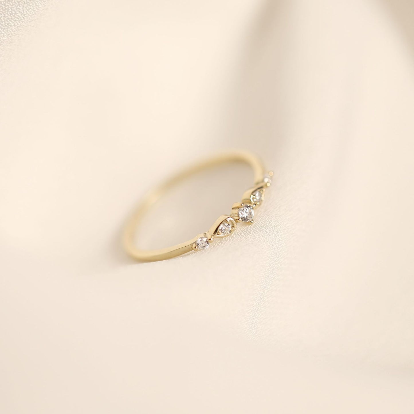 Women's Sier Gold Plated Platinum Tail Zirconium Diamond Rings