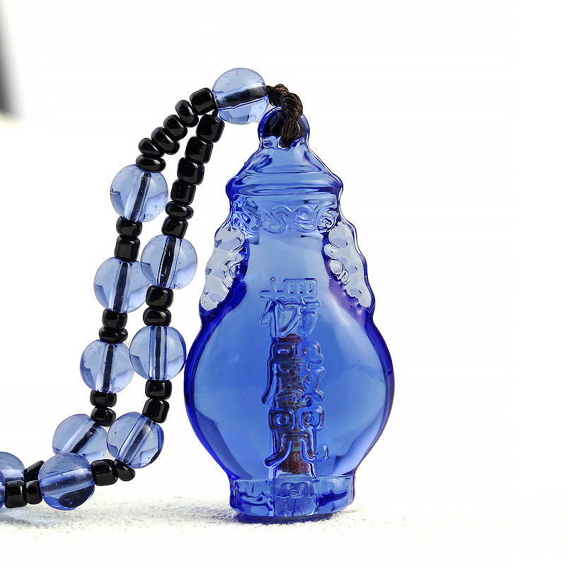 Glass Built-in Scripture Gourd Three-color Aquarius Necklaces