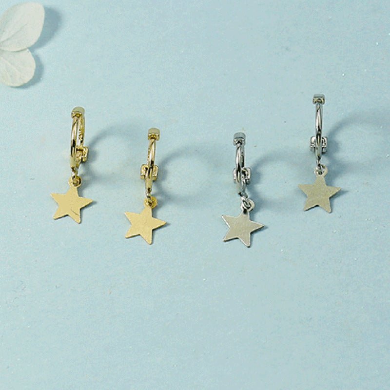 Clip Female Style Popular Simple Five-pointed Personality Ear Buckle