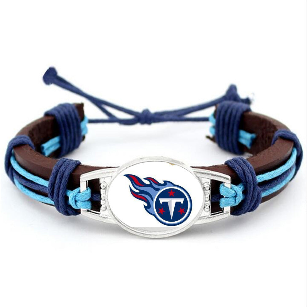 Women's & Men's Team Leather Adjustable Denim Eagle Falcon Bracelets