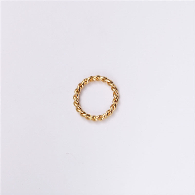 Vintage Female Titanium Steel Plated Gold Rings