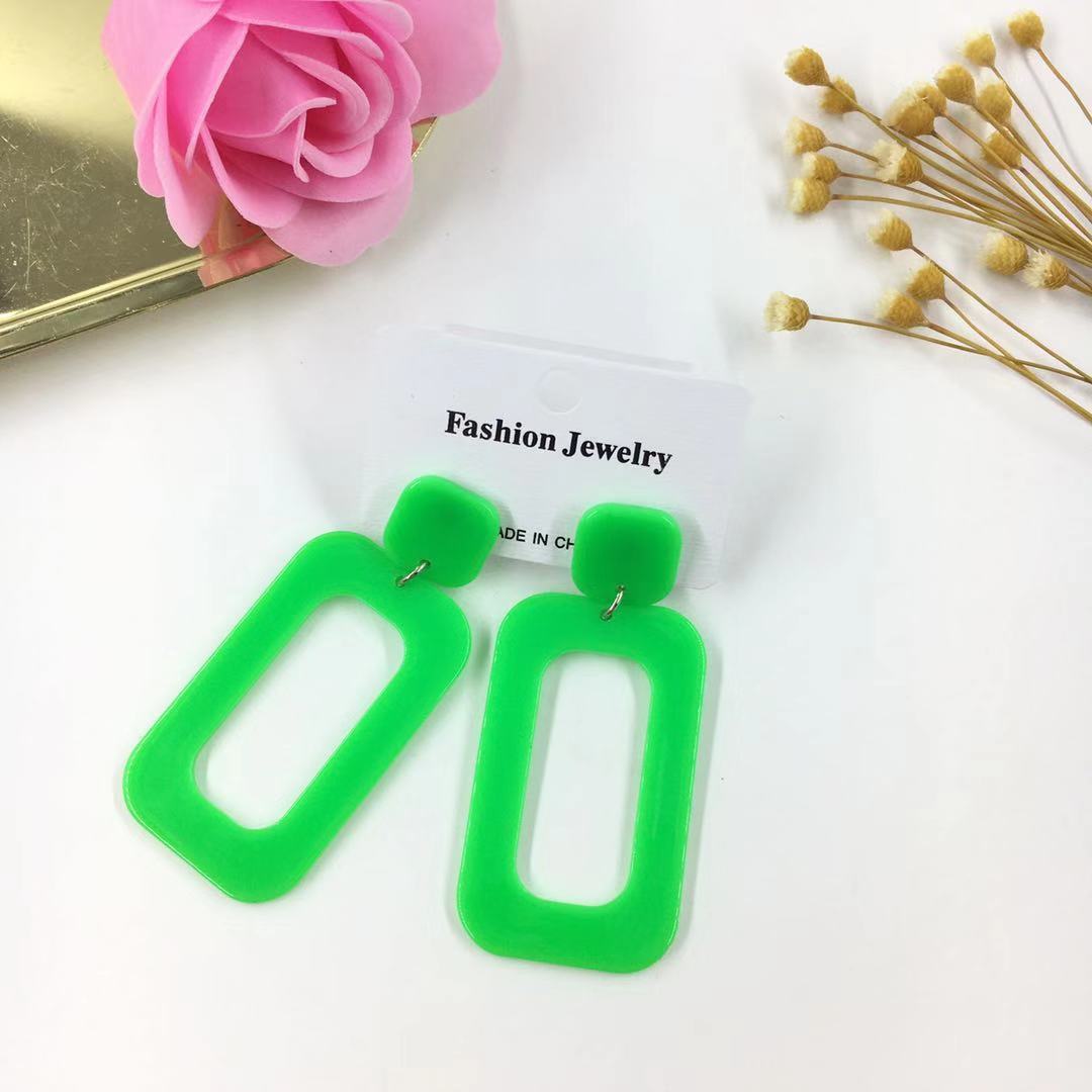 South Korea Popular Acetate Elegance Retro Simple Niche Geometry Rectangle Earrings