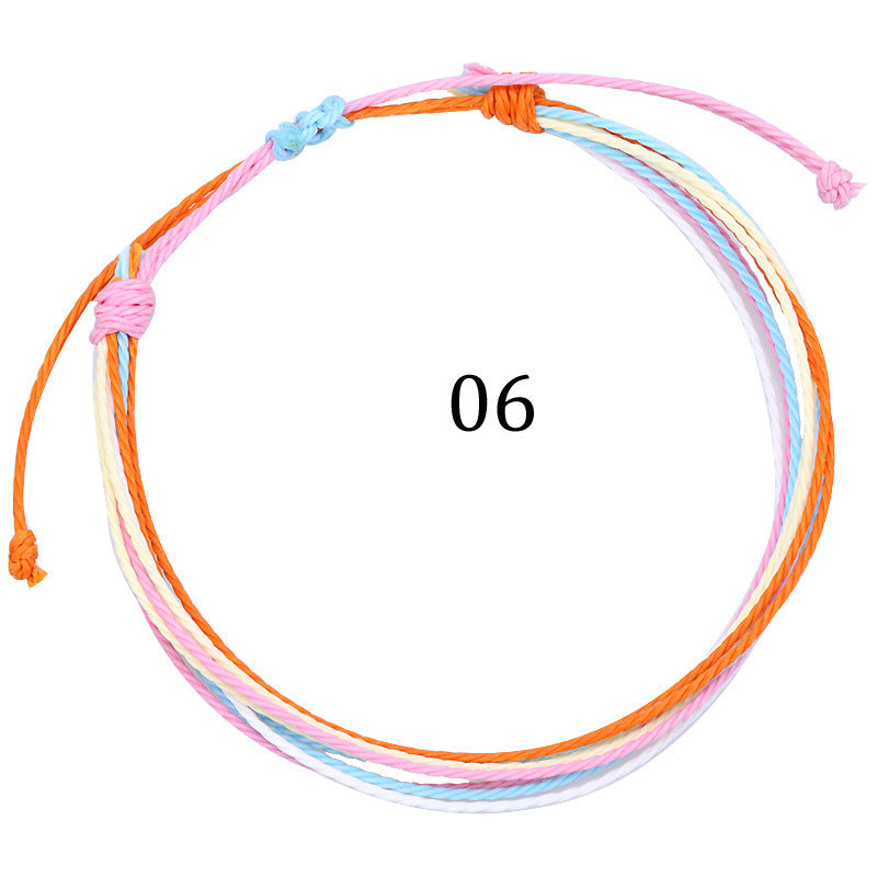 Taiwan Wax Line Hand Weaving Multicolor Colorful Bracelets