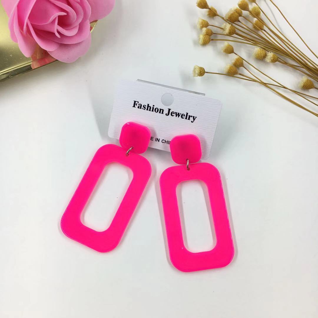 South Korea Popular Acetate Elegance Retro Simple Niche Geometry Rectangle Earrings