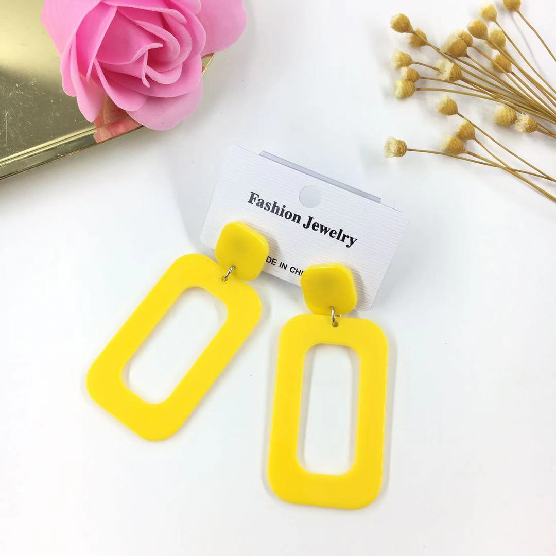 South Korea Popular Acetate Elegance Retro Simple Niche Geometry Rectangle Earrings