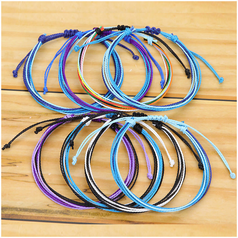 Taiwan Wax Line Hand Weaving Multicolor Colorful Bracelets