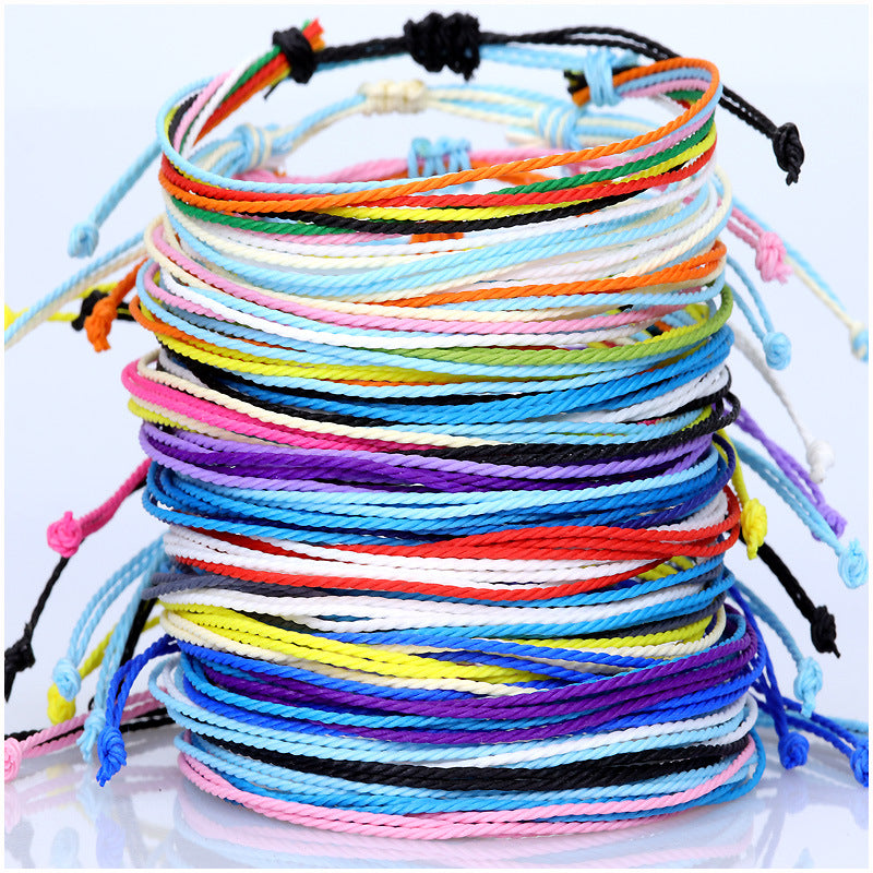 Taiwan Wax Line Hand Weaving Multicolor Colorful Bracelets