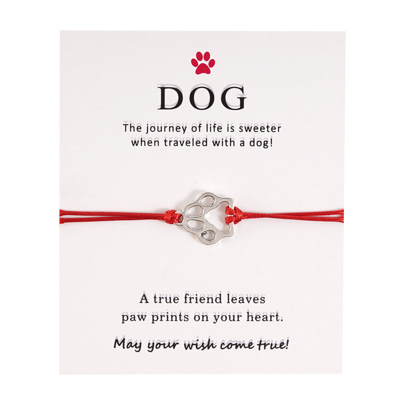 Dog's Paw Blessing Card Creative Personality Bracelets