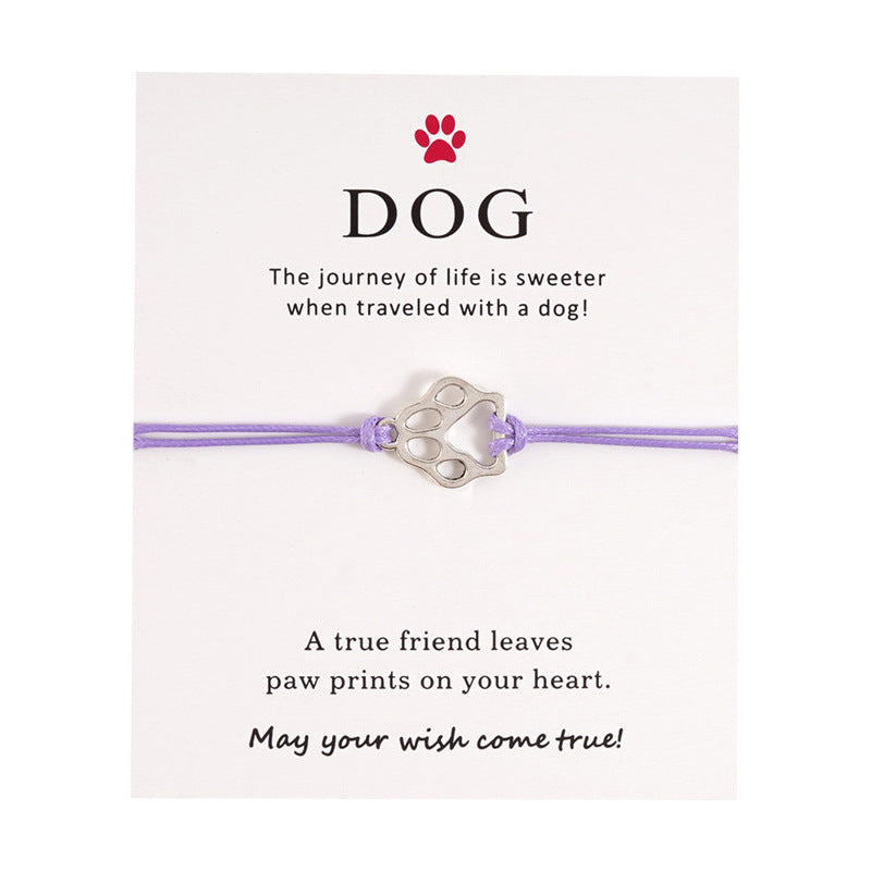 Dog's Paw Blessing Card Creative Personality Bracelets