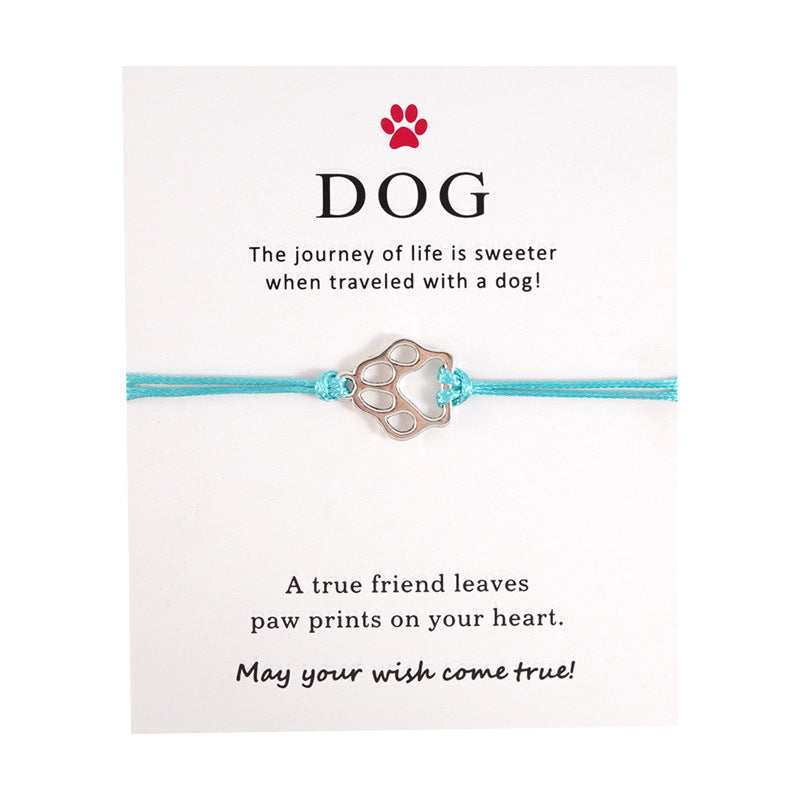 Dog's Paw Blessing Card Creative Personality Bracelets