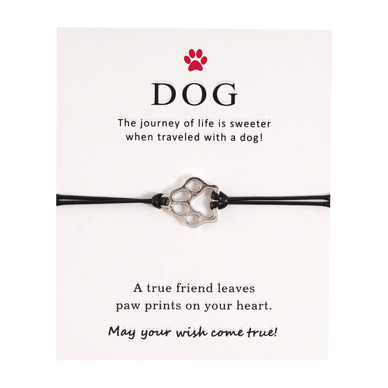 Dog's Paw Blessing Card Creative Personality Bracelets