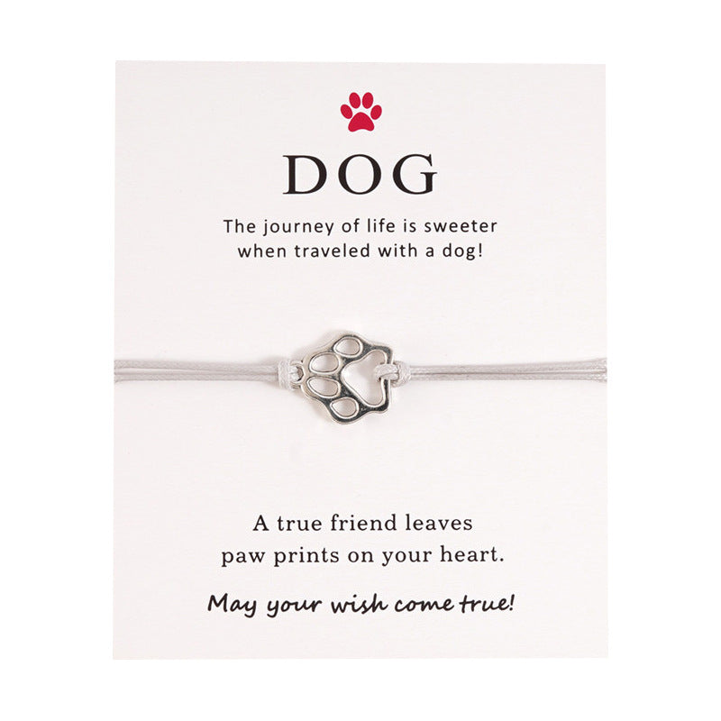 Dog's Paw Blessing Card Creative Personality Bracelets