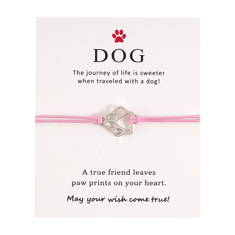 Dog's Paw Blessing Card Creative Personality Bracelets