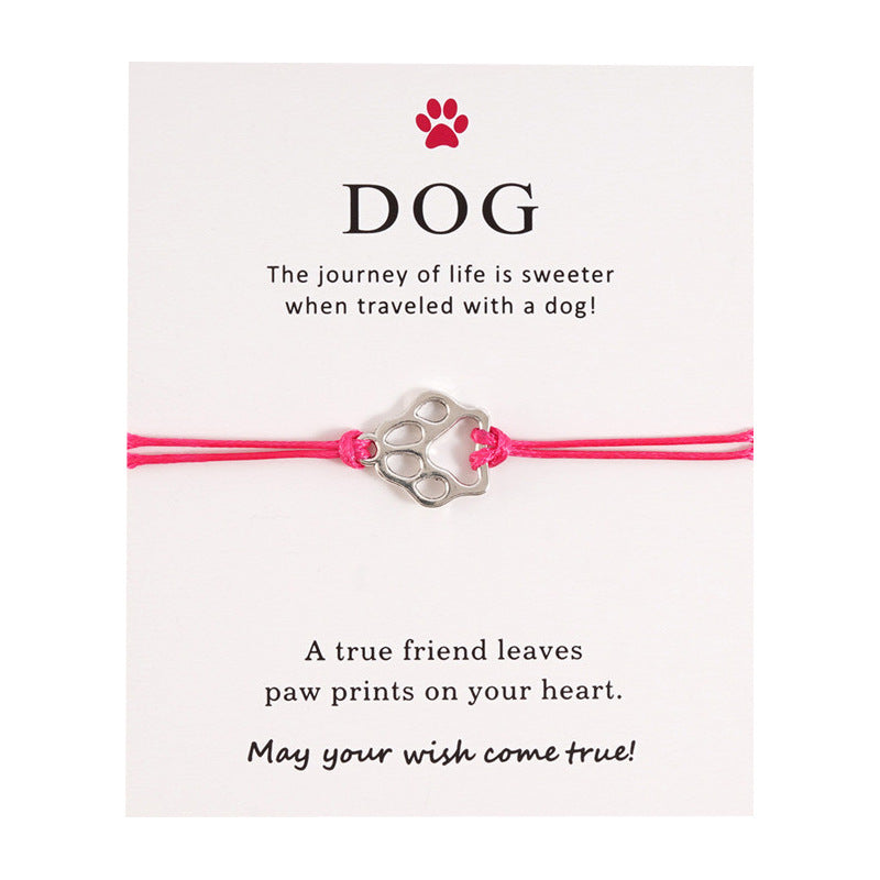 Dog's Paw Blessing Card Creative Personality Bracelets