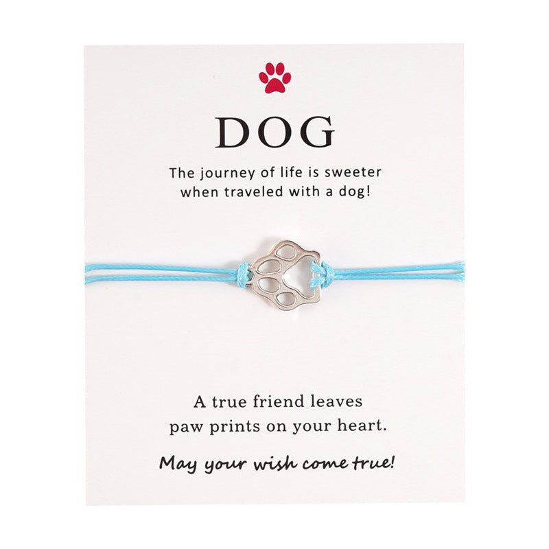 Dog's Paw Blessing Card Creative Personality Bracelets