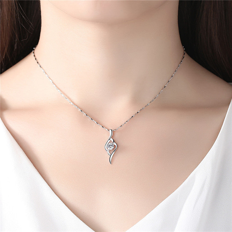 Women's Of Love For Sterling Sier Clavicle Necklaces