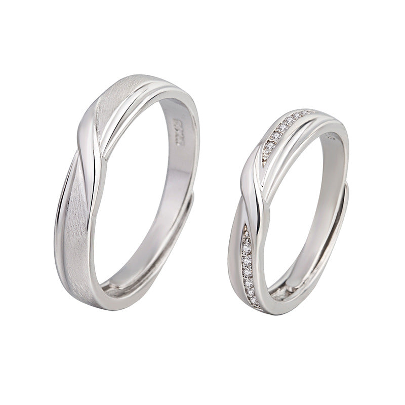 Korean Style Pure White Copper Rhinestone Rings