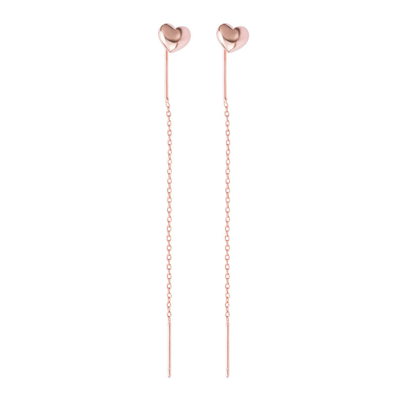 Heart Shaped Female Long Elegant Simple Ear Line