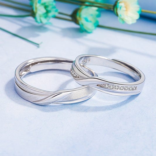 Korean Style Pure White Copper Rhinestone Rings