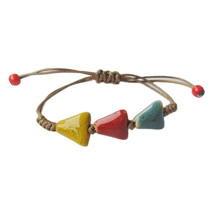 Women's Hand-woven Peach Heart Flower Glaze Simple Ethnic Style Stall Bracelet