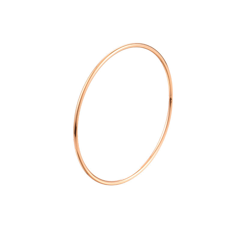 Women's Simple Gold Titanium Steel Coil Thin Rings