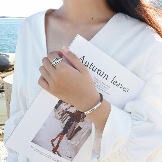 Sier Fashion Personalized Retro Knotted Female Ring