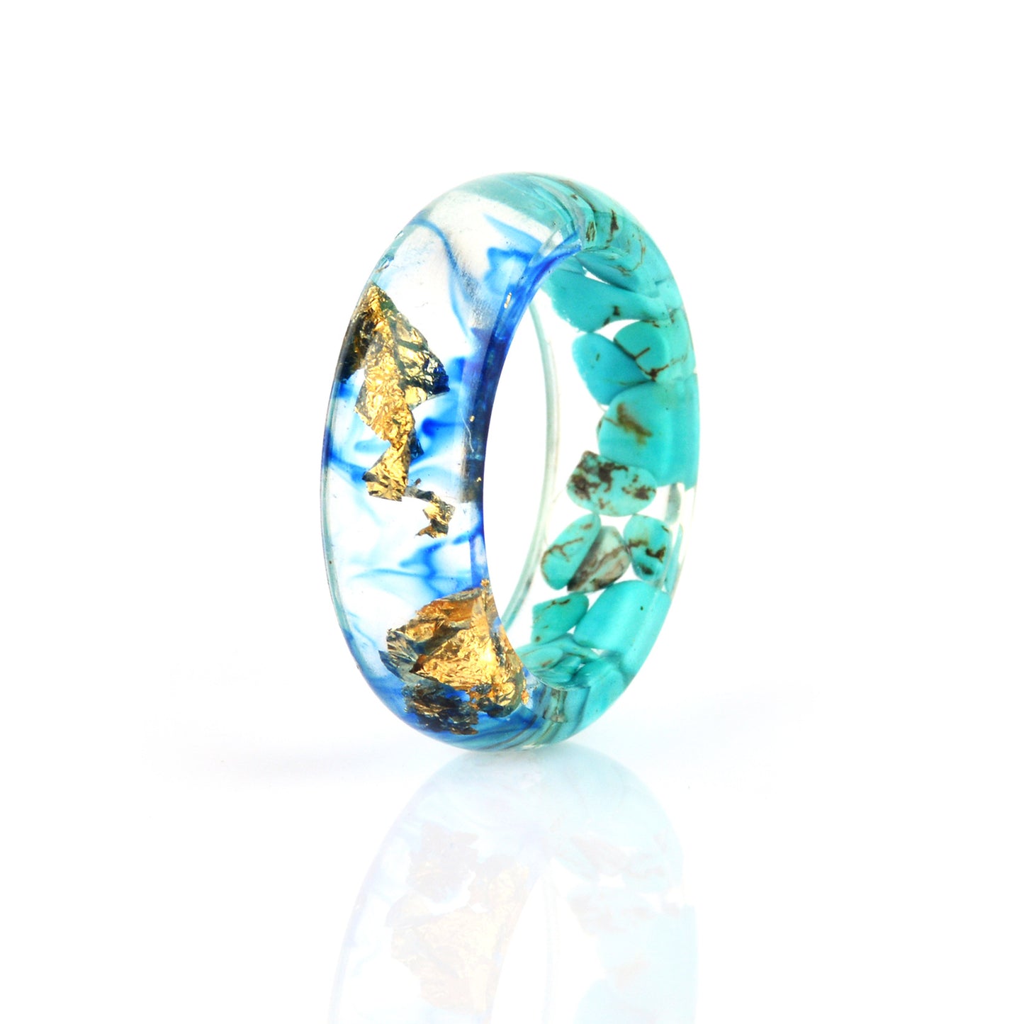 Resin Mori Style Fresh Handmade Gold Foil Ring