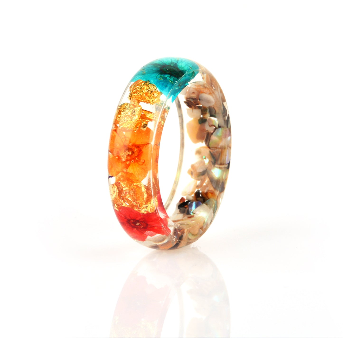 Resin Mori Style Fresh Handmade Gold Foil Ring