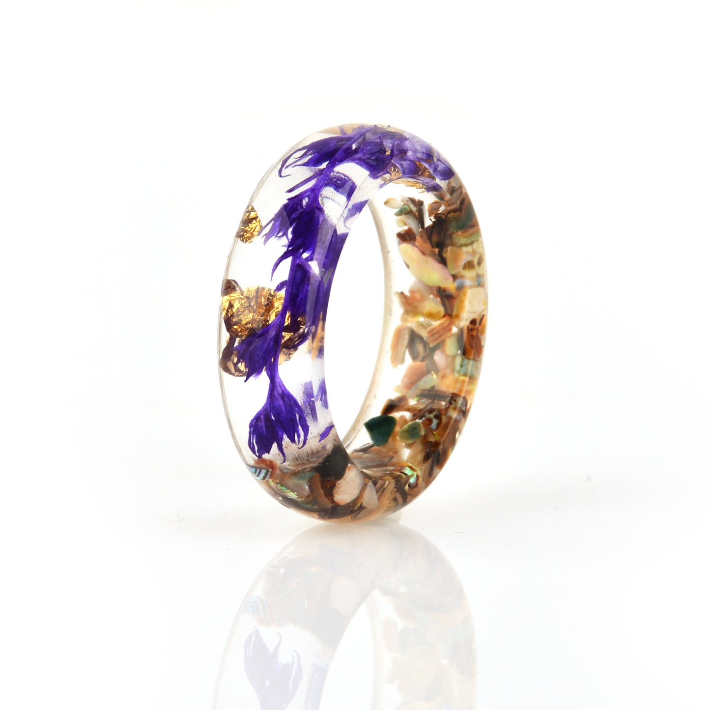Resin Mori Style Fresh Handmade Gold Foil Ring