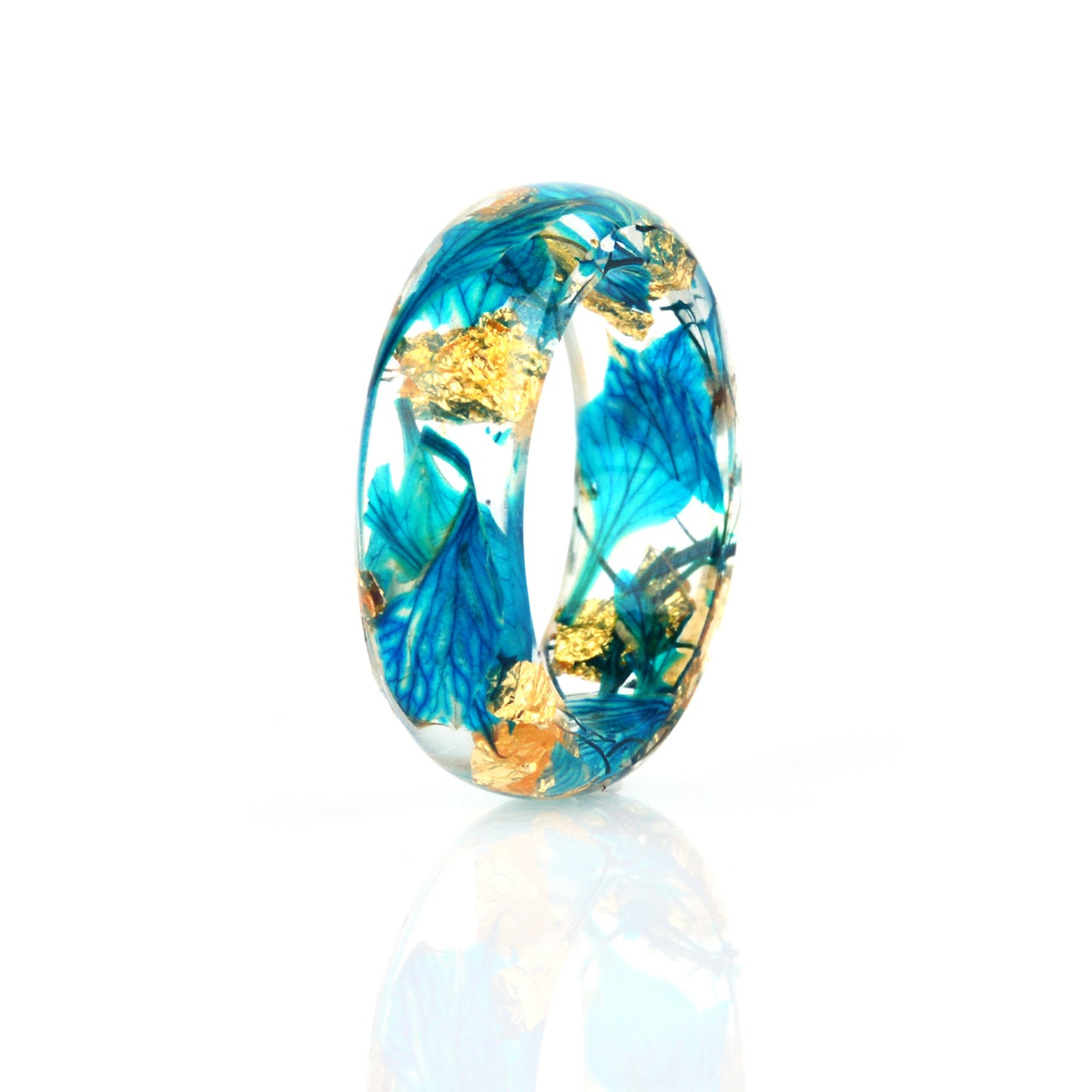 Resin Mori Style Fresh Handmade Gold Foil Ring