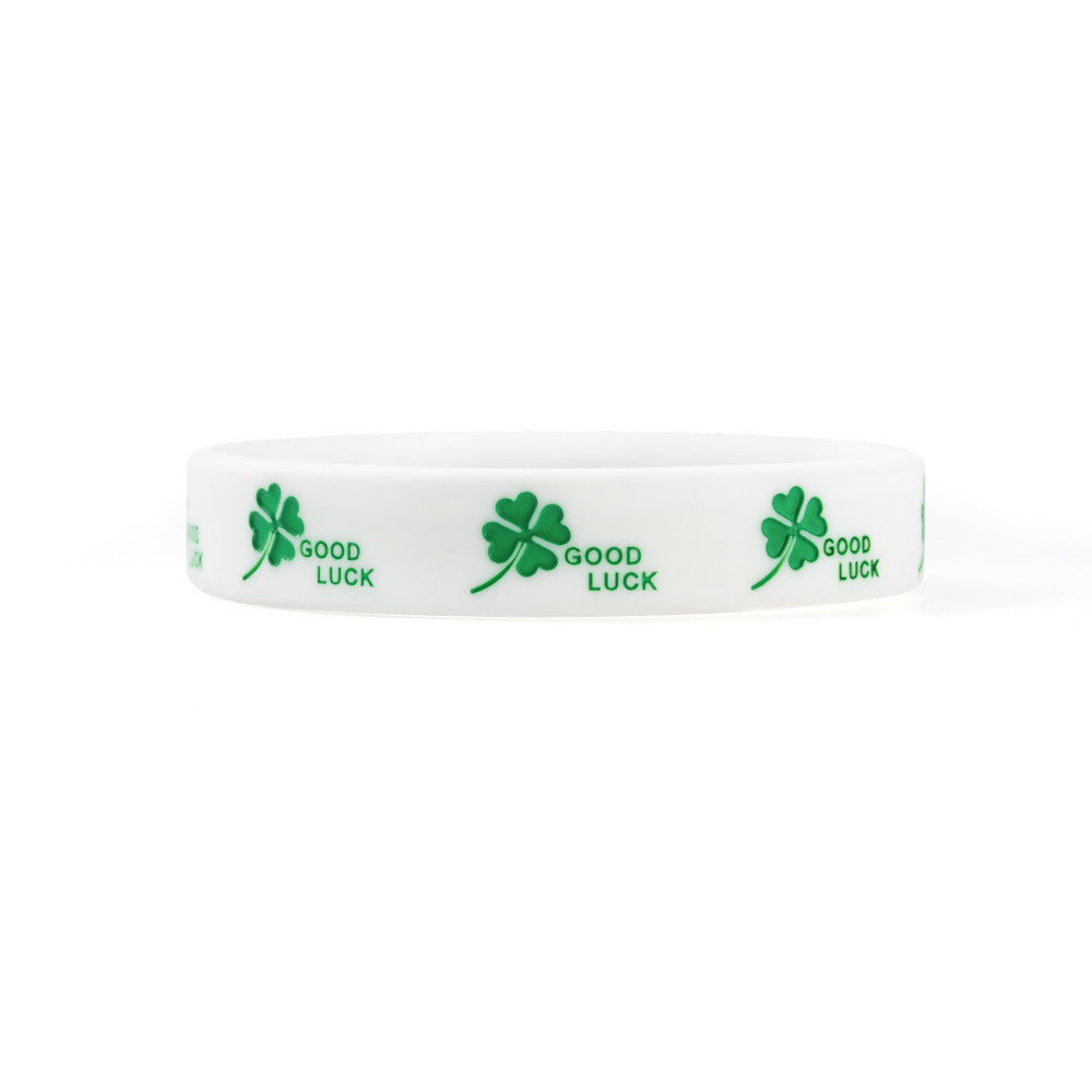 Women's & Men's Clover Silicone Lucky Wrist Strap Rubber Hand Rings