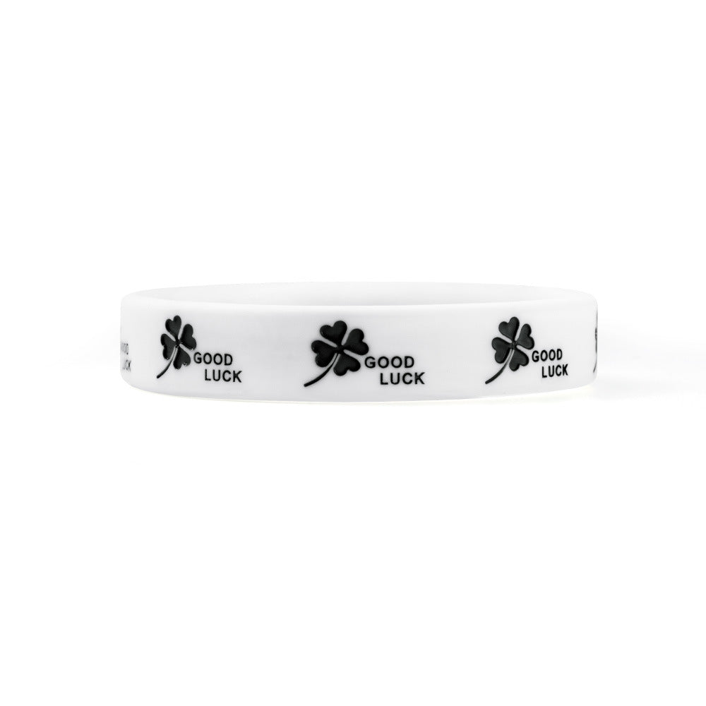 Women's & Men's Clover Silicone Lucky Wrist Strap Rubber Hand Rings