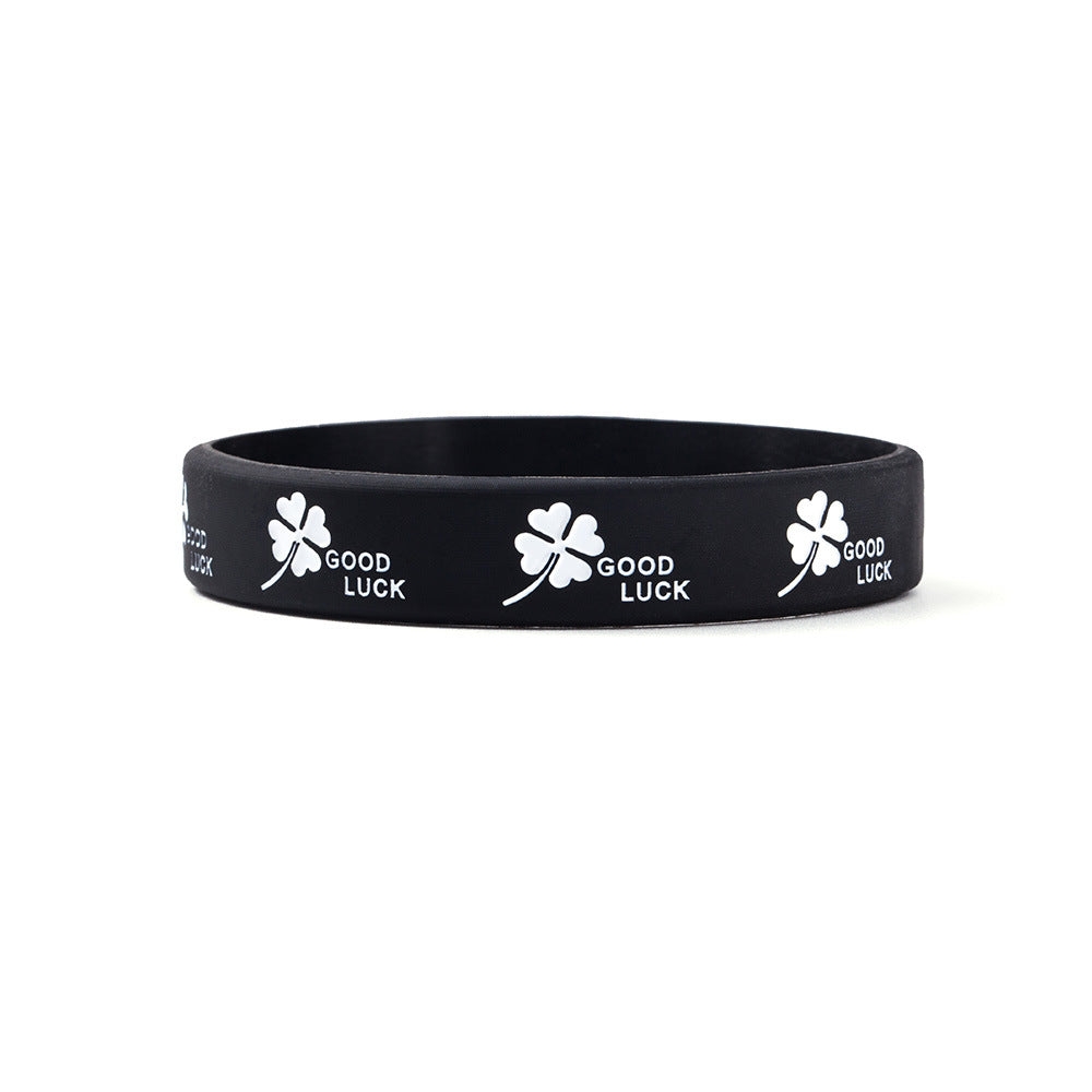 Women's & Men's Clover Silicone Lucky Wrist Strap Rubber Hand Rings