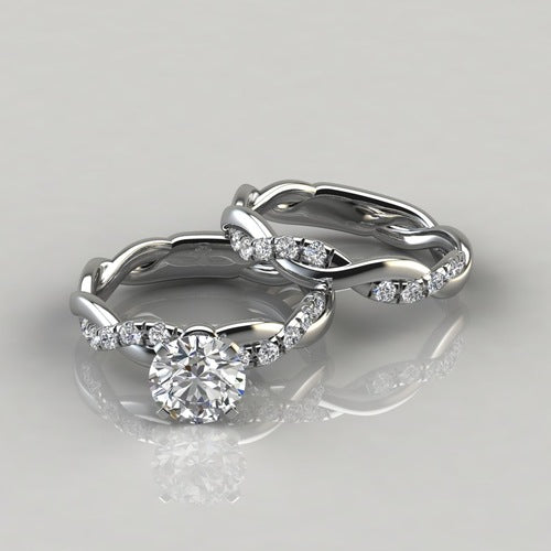 Women's Twist Diamond Suit Fashion Twisted Engagement Rings