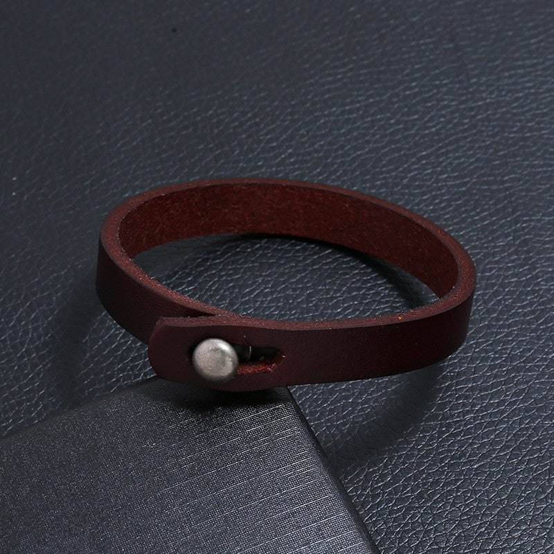 Men's Handmade Genuine Leather Personality Versatile Cowhide Couple Artistic Bracelets