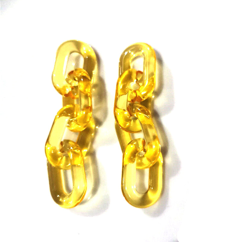 Transparent Jelly Connecting Shackle Trend Atmosphere Fashion Earrings