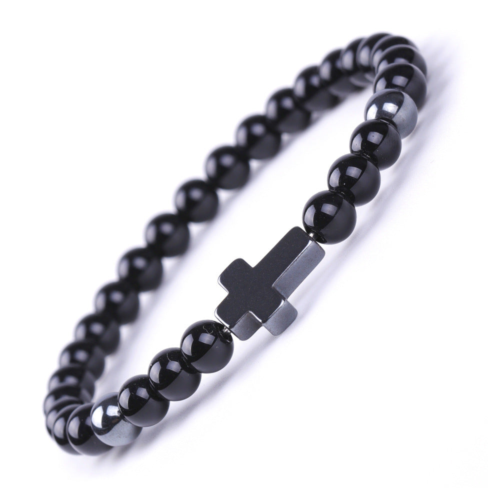 Magnet Cross Stone African Pine Map Bracelets