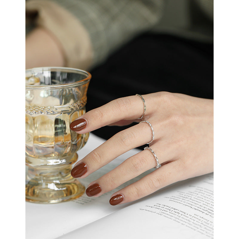 Korean Style Sterling Sier Temperament Micro Rings
