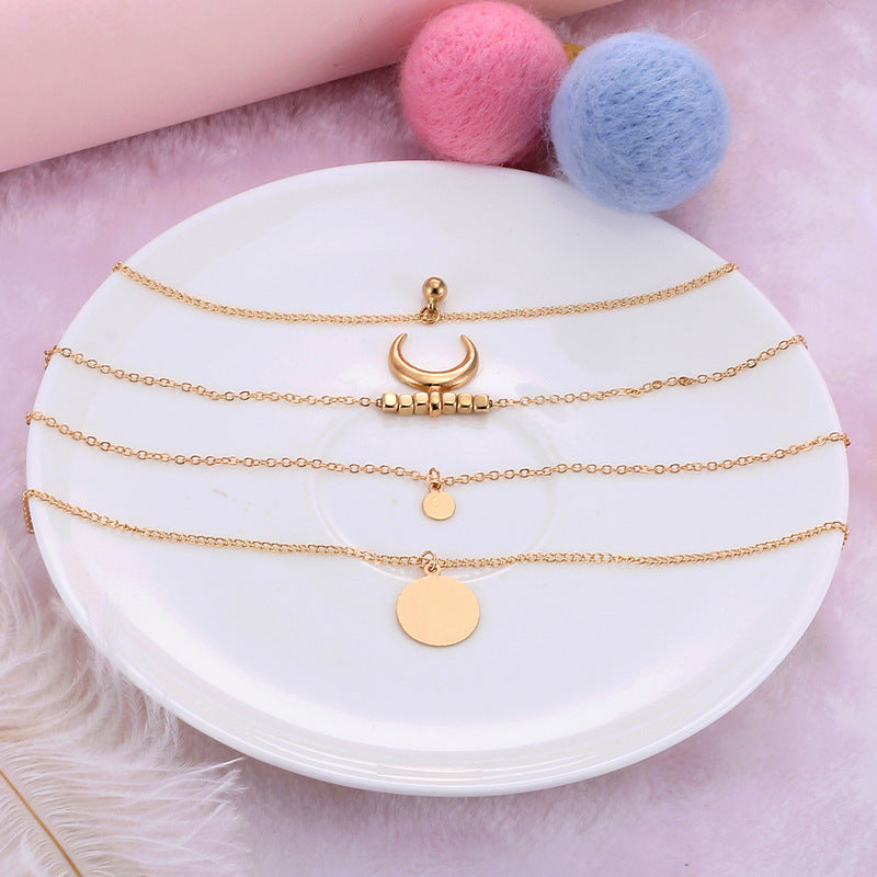 Retro Personality Moon Wafer Popular Fashion Necklaces