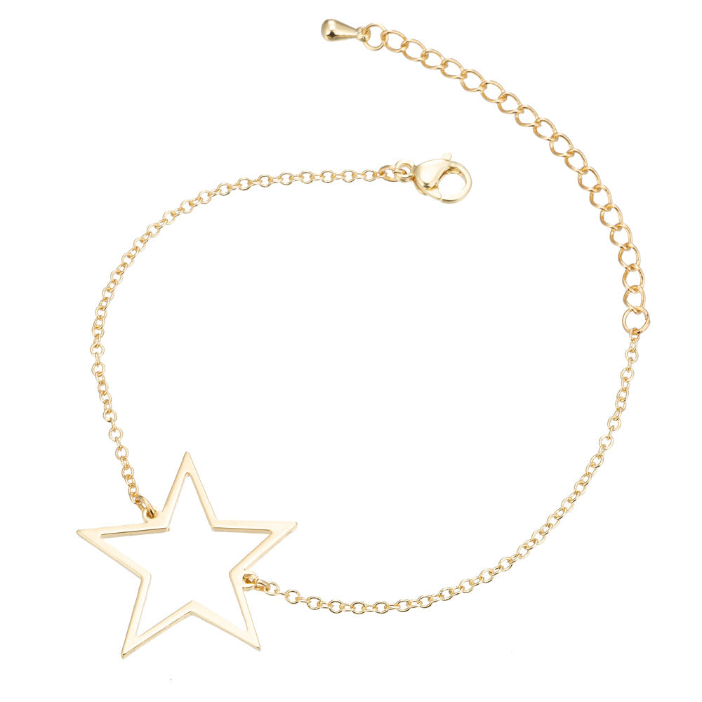 Women's Ornament Simple Geometric Stainless Steel Hollow Mickey Star Double Bracelets